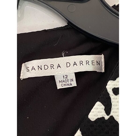 Sandra Darren Fit & Flare Dress Women's Size 12 Black & White Animal Print NWT - Picture 4 of 11